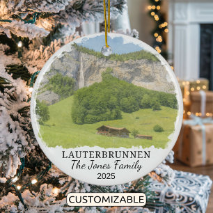Personalisiert Lauterbrunnen Ornament, Schweiz Keramik Ornament