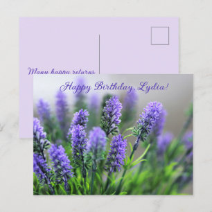 Personalisiert Lavendel Geburtstagskarte Postkarte