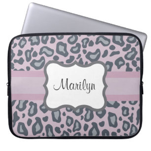 Personalisiert Lavendel Leopard Laptop Sleeve