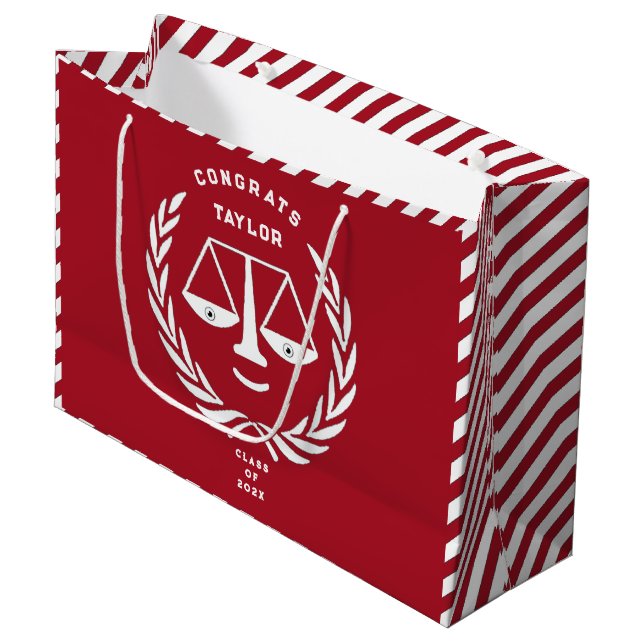 Personalisiert Law School Abschluss Große Geschenk Geschenktüte (Vorderseite Schrägansicht)