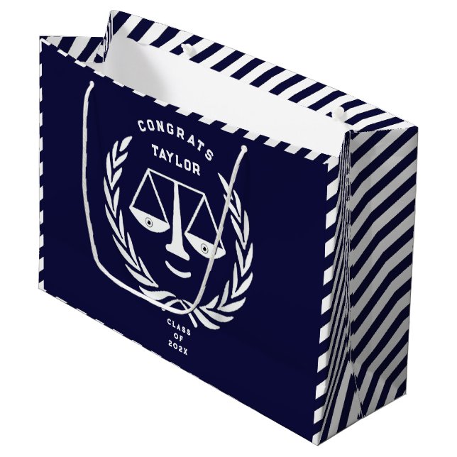 Personalisiert Law School Abschluss Große Geschenk Große Geschenktüte (Vorderseite Schrägansicht)