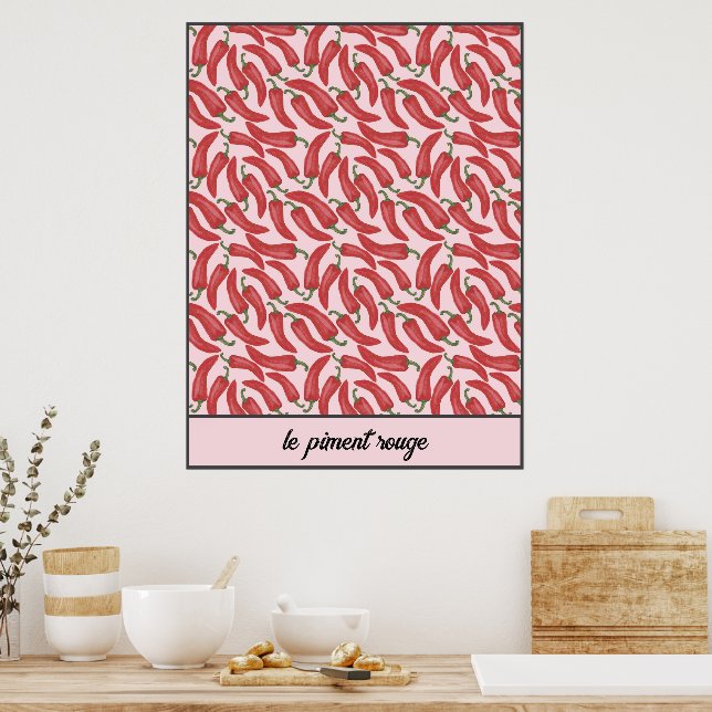 Personalisiert Le Piment Rouge Poster (Küche)