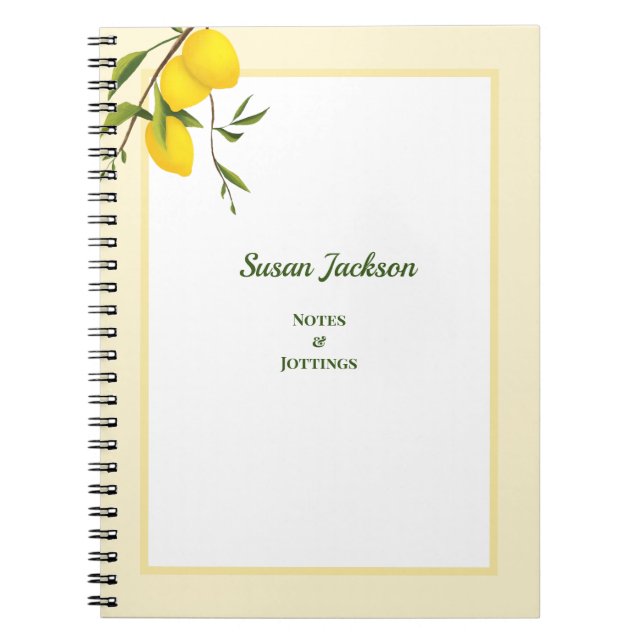 Personalisiert Lemon Citrus Botanical Notizblock (Vorderseite)