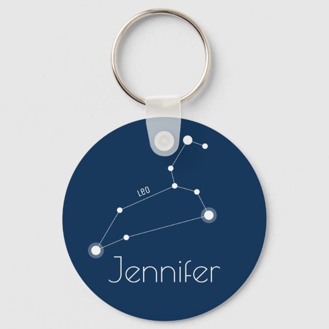 Personalisiert Leo Zodiac-Konstellation Schlüsselanhänger (Vorderseite)
