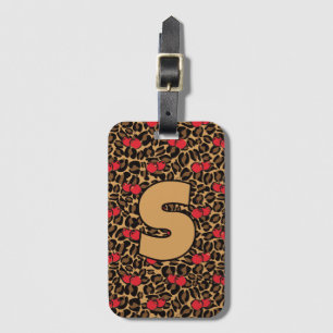 Personalisiert Leopard Cherries Gepäckanhänger