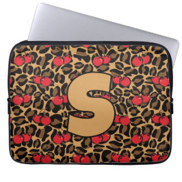 Personalisiert Leopard Cherries Laptopschutzhülle
