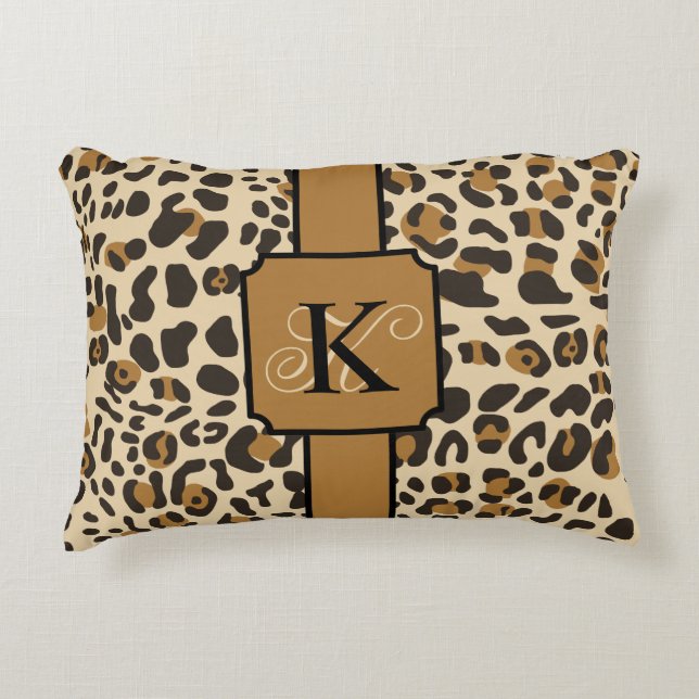 Personalisiert Leopard Jaguar Animal Print Muster Dekokissen (Vorderseite)