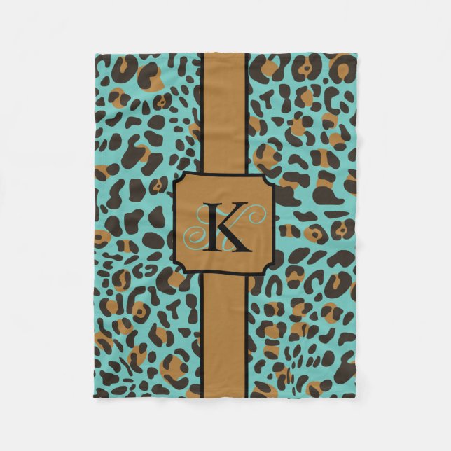 Personalisiert Leopard Jaguar Animal Print Muster Fleecedecke (Vorderseite)