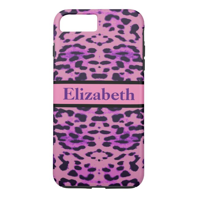 Personalisiert Leopard Lila Kristall Case-Mate iPhone Hülle (Rückseite)