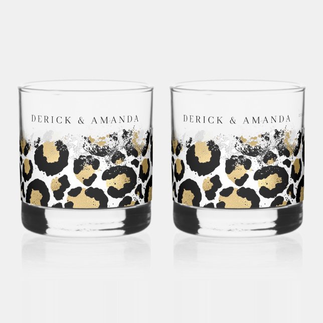 Personalisiert Leopard Print Bar Gläser (Links)