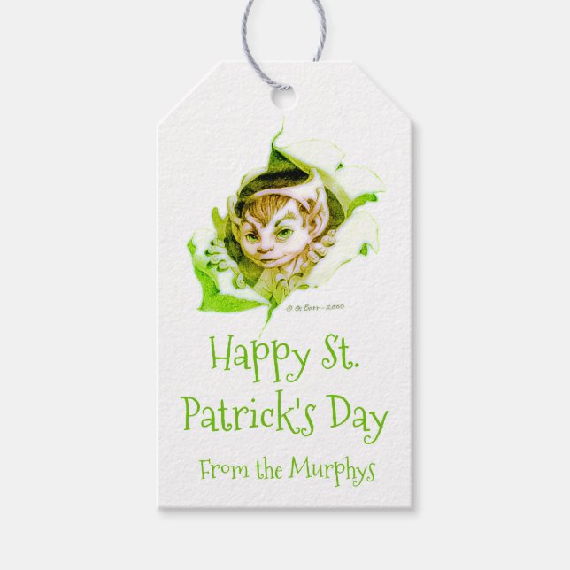 Personalisiert Leprechaun-Geschenktag Geschenkanhänger (Vorderseite)