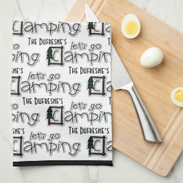 Personalisiert "Let's Go Camping" Geschirrtuch