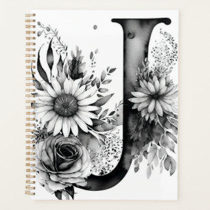 Personalisiert Letter J Floral Watercolor Planer