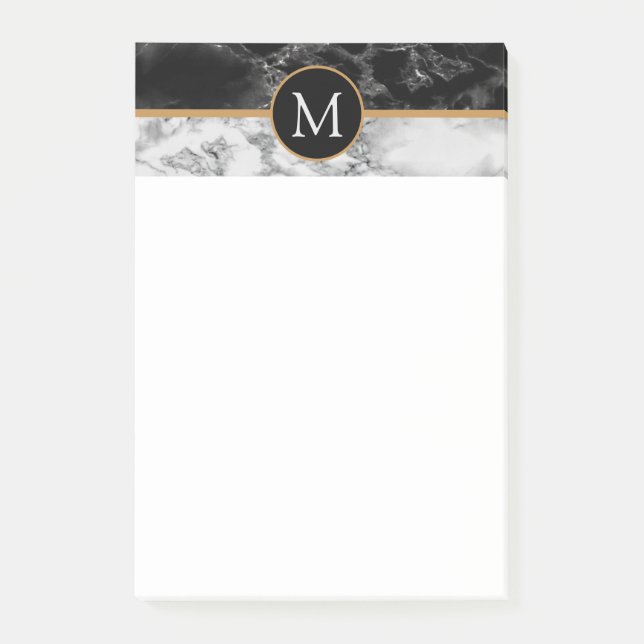 Personalisiert Lettet Marble Stone Post it Notes Post-it Klebezettel (Vorderseite)