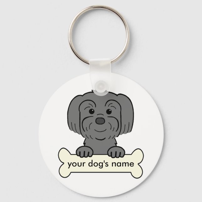 Personalisiert Lhasa Apso Schlüsselanhänger (Vorderseite)