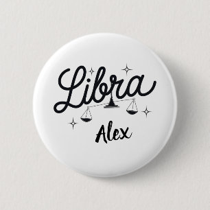 Personalisiert Libra Zodiac Signa Art Button