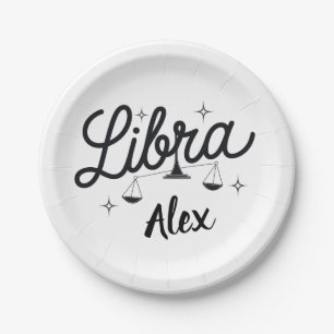 Personalisiert Libra Zodiac Signa Art Pappteller