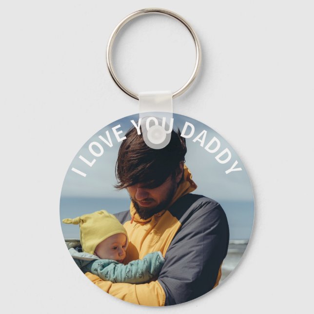 Personalisiert Liebe ich Sie Papa, Foto, Schlüsselanhänger (Vorderseite)