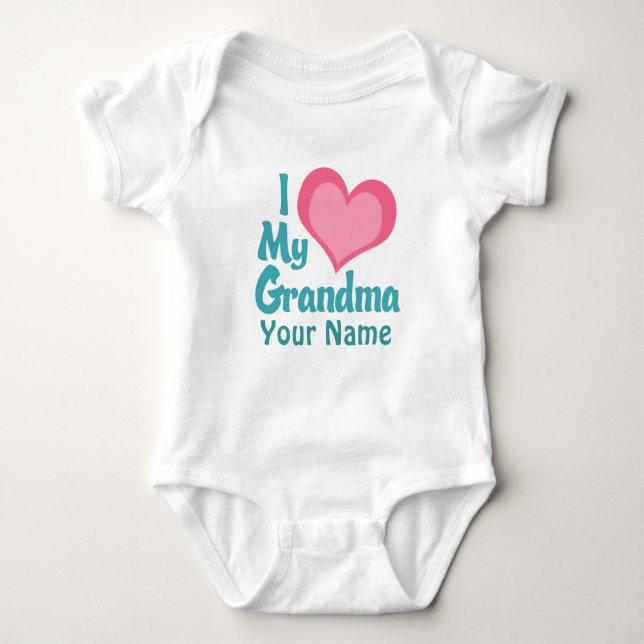 Personalisiert Liebe mein Oma Baby Strampler (Vorderseite)