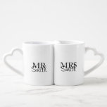 Personalisiert Liebestassen<br><div class="desc">Personalisierte Mr. and Mrs. Tasse Set. Fügen Sie einfach Ihren Nachnamen hinzu. Große Hochzeit oder Valentingeschenke.</div>