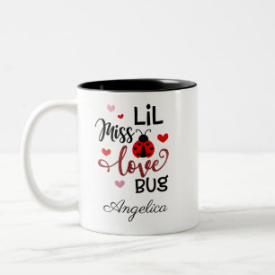 Personalisiert Lil Miss Liebe Bug Zweifarbige Tasse