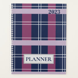 Personalisiert Lila Blue Tartan Kariert 2023 Plane Planer