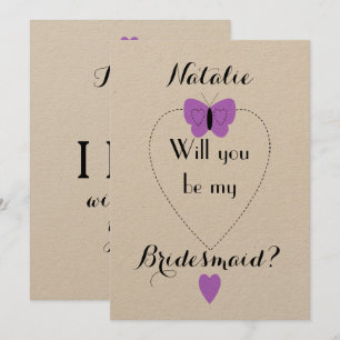 Personalisiert lila Werden Sie meine Bridesmaid se Einladung