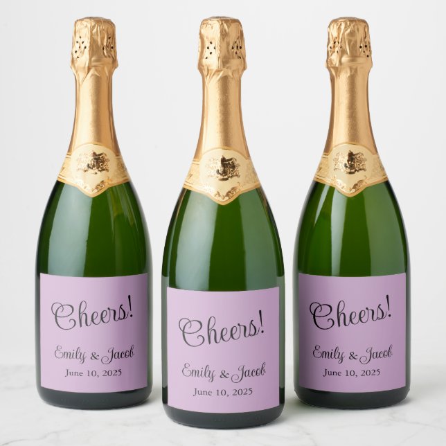 Personalisiert Lilac Champagne Labels (Flaschen)