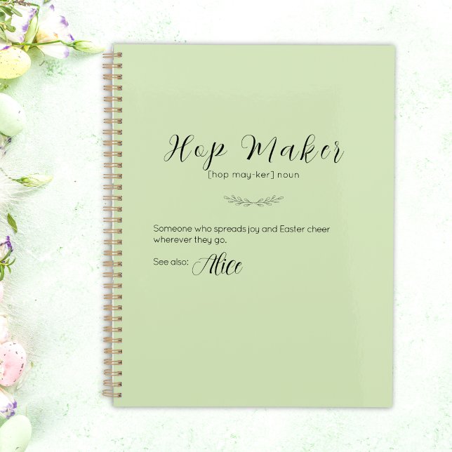 Personalisiert Lime Green "Hop Maker" Osterplaner Planer (Personalized Lime Green "Hop Maker" Easter Planner)