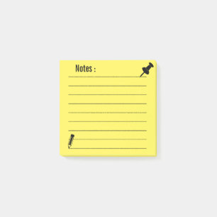Personalisiert-Lined-Schule Gelb Nachhinweise Post-it Klebezettel