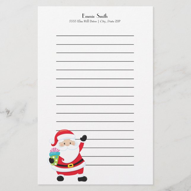 Personalisiert Lined Weihnachtsgeschosse Briefpapier (Vorderseite)