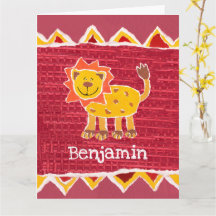 Personalisiert Lion Collage Print Birthday Card