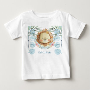 Personalisiert Lion Illustration Baby T-shirt