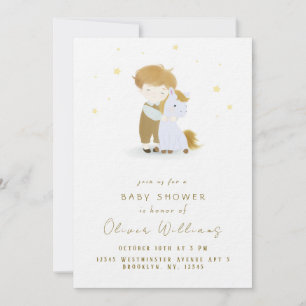 Personalisiert Little Boy a Pony Baby Dusche Einladung