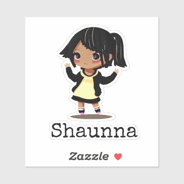 Personalisiert Little Cartoon Girl Aufkleber (Blatt)