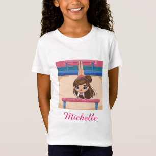 Personalisiert Little Gymnast Girl Christmas Pink T-Shirt