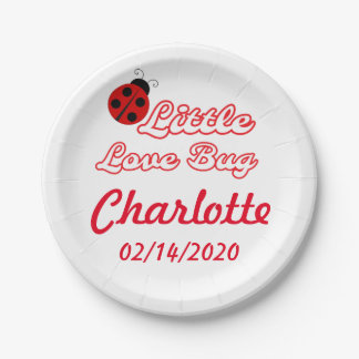 Personalisiert Little Liebe Bug Ladybug Party Pappteller