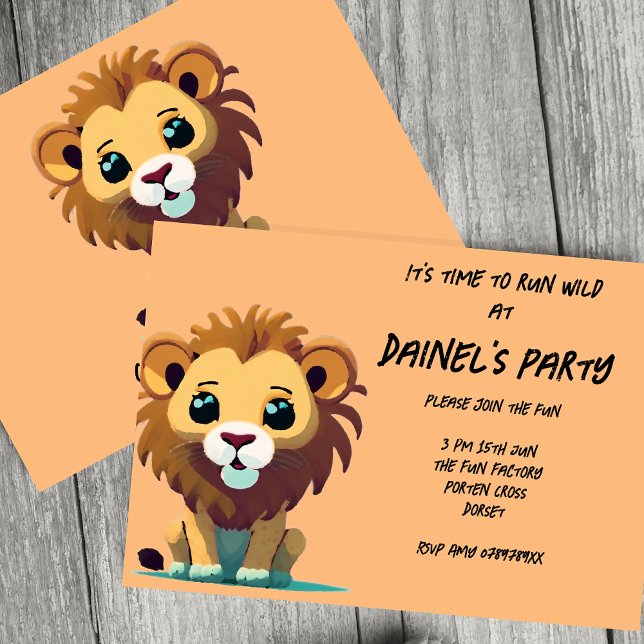 Personalisiert Little Lion Birthday Party Einladung (Von Creator hochgeladen)