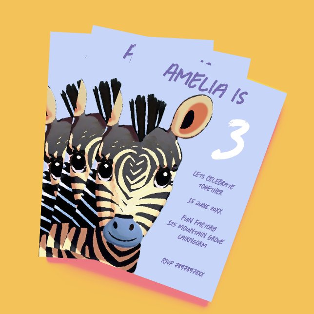 Personalisiert Little Zebra Party Einladung (Von Creator hochgeladen)