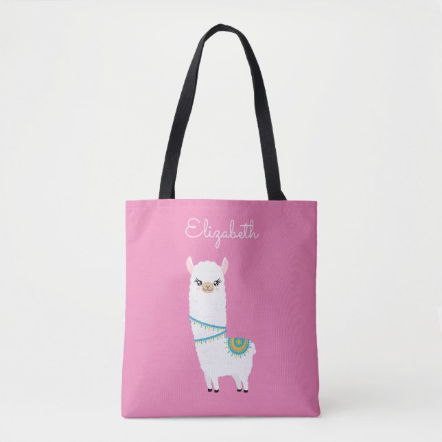 Personalisiert Llama Tote Bag Tasche (Vorderseite)