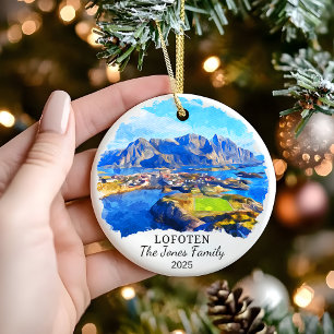 Personalisiert Lofoten Ornament, Geschenk Norwegen Keramik Ornament