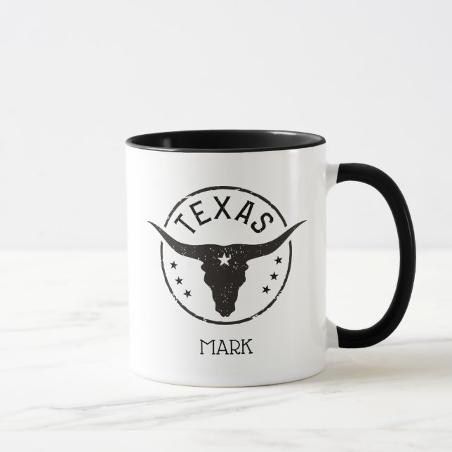 Personalisiert Longhorn Texas Tasse (Rechts)