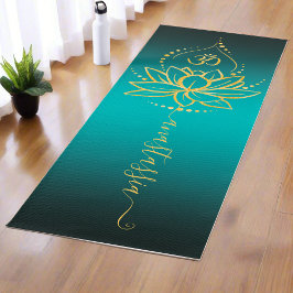 Personalisiert Lotus & Om - Individuelle Name Mini Yogamatte