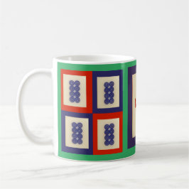 Personalisiert Lucky Blue Eight Wheel Mahjong Tile Kaffeetasse