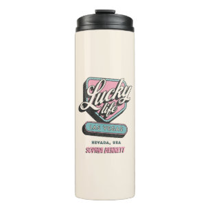 Personalisiert Lucky Life Las Vegas Nevada Thermosbecher