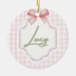 Personalisiert Lucy Baby Girl Kinderzimmer Bow&Gin Keramik Ornament