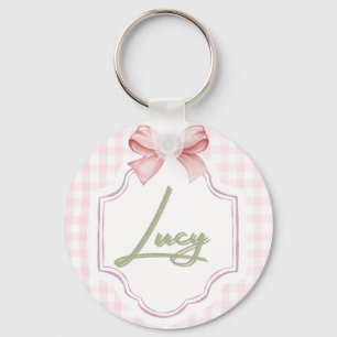 Personalisiert Lucy Baby Girl Kinderzimmer Bow&Gin Schlüsselanhänger