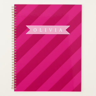 Personalisiert Lustig Süß Modern Rosa Streifen Planer