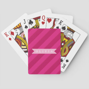 Personalisiert Lustig Süß Modern Rosa Streifen Spielkarten