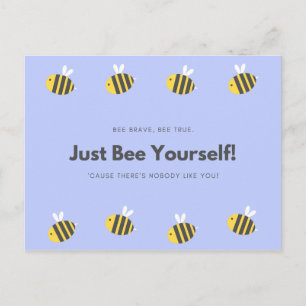 Personalisiert - Lustige Blaue Biene Baby Postkarte